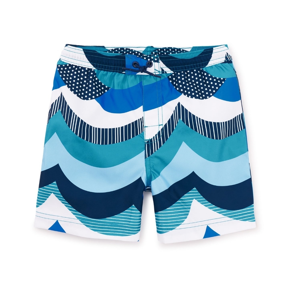 Boys size 4 - Tea Collection Swim Trunks - Scallop Waves brand new